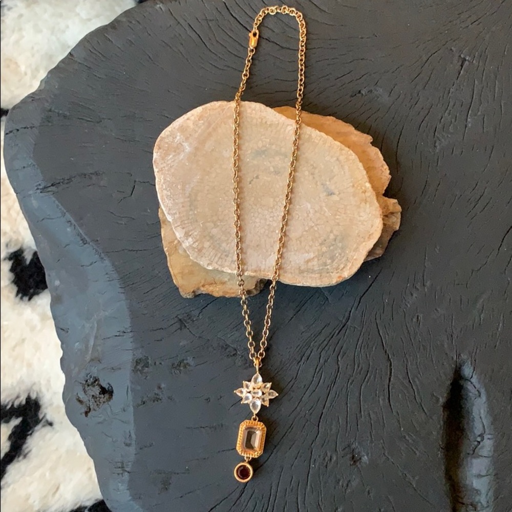 Vera wang 18k over sterling gemstone necklace